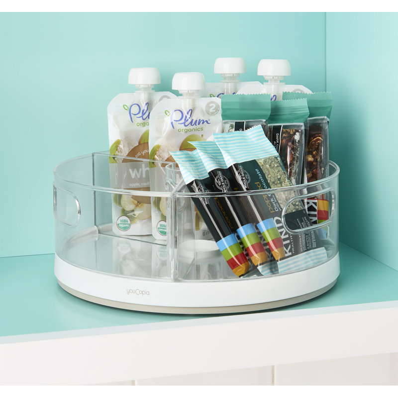 YouCopia® Crazy Susan® Divided Turntable with 3 Removable Bins, Lazy